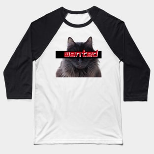 Wanted black cat Baseball T-Shirt